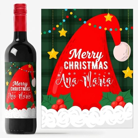 Wijn met gepersonaliseerde tekst - Kerstman