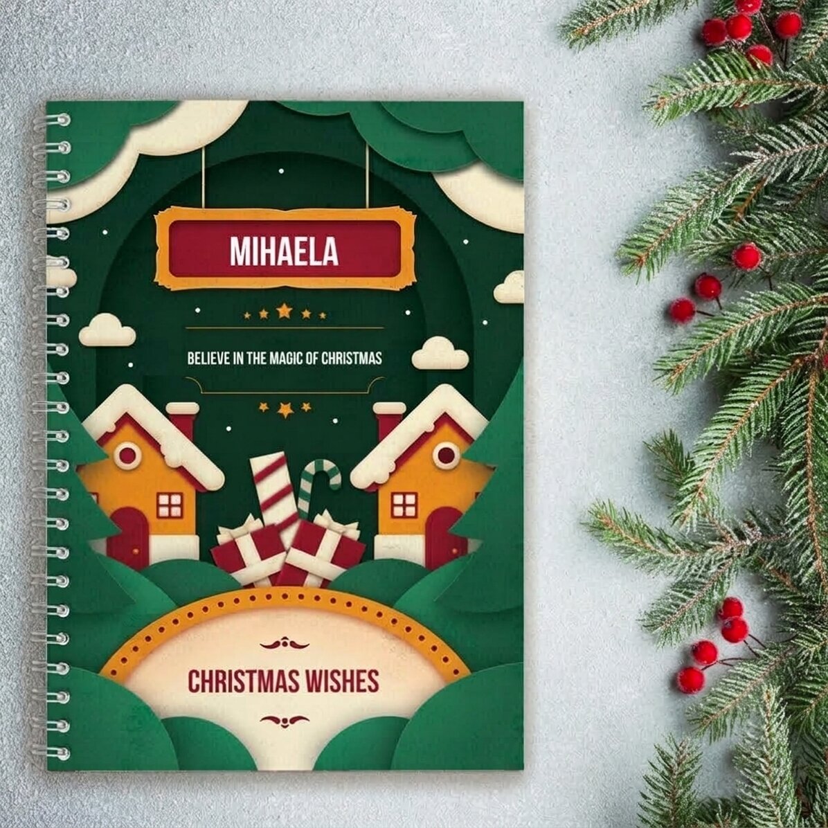 Gepersonaliseerde notitieboekjes met tekst - The magic of Christmas