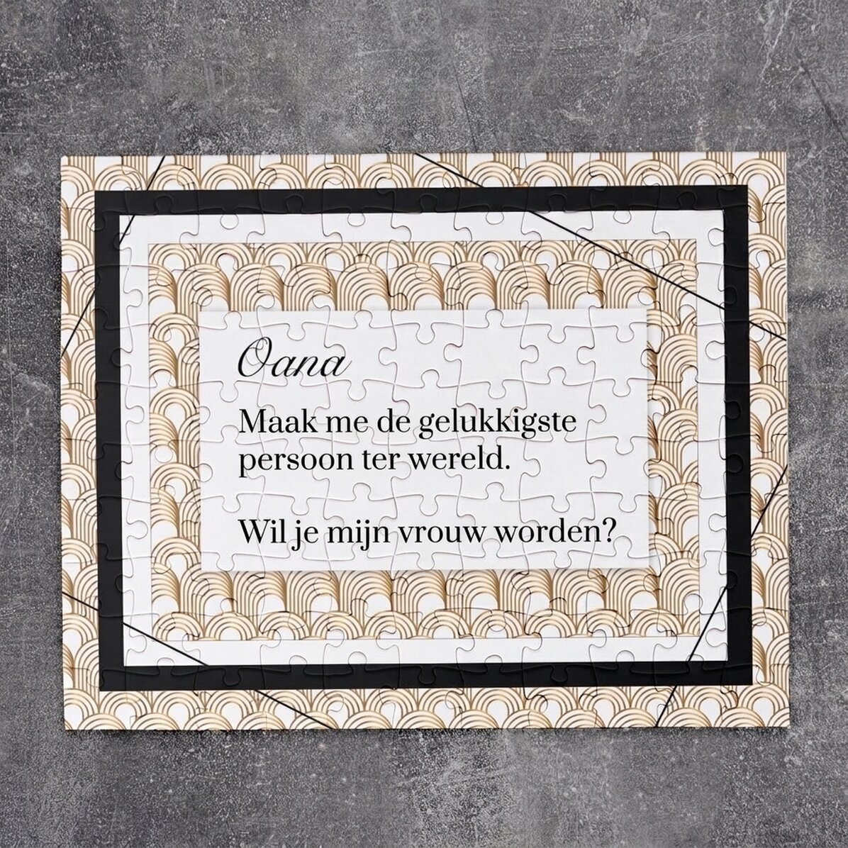 Gepersonaliseerde puzzel met tekst, 24 x 19 cm - Verborgen boodschap