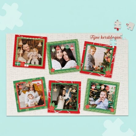 Gepersonaliseerde puzzel met 6 foto’s, 40 x 28,5 cm – Kerstherinneringen