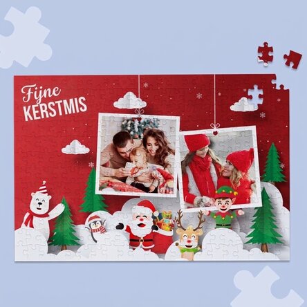 Gepersonaliseerde puzzel met 2 foto's, 40 x 28,5 cm - Merry Christmas