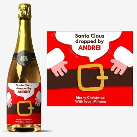 Personalised sparkling wine with text - Santa has arrived