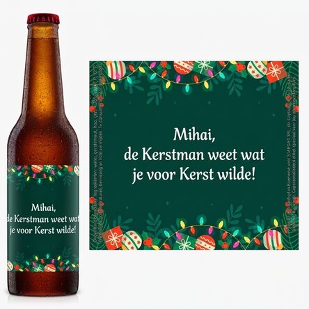 Bier met gepersonaliseerde tekst - groene achtergrond
