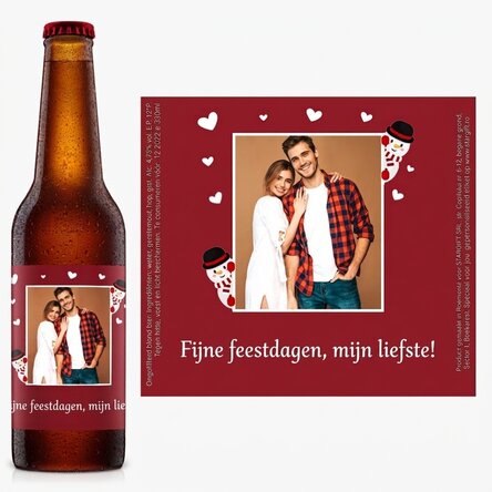 Gepersonaliseerd bier met foto en tekst - Kerstmis