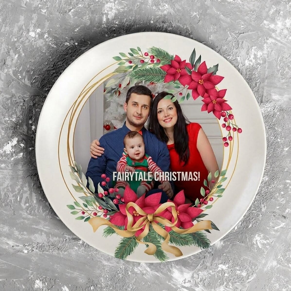 Gepersonaliseerd bord met een foto en tekst - Kerstmis