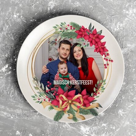 Gepersonaliseerd bord met een foto en tekst - Kerstmis
