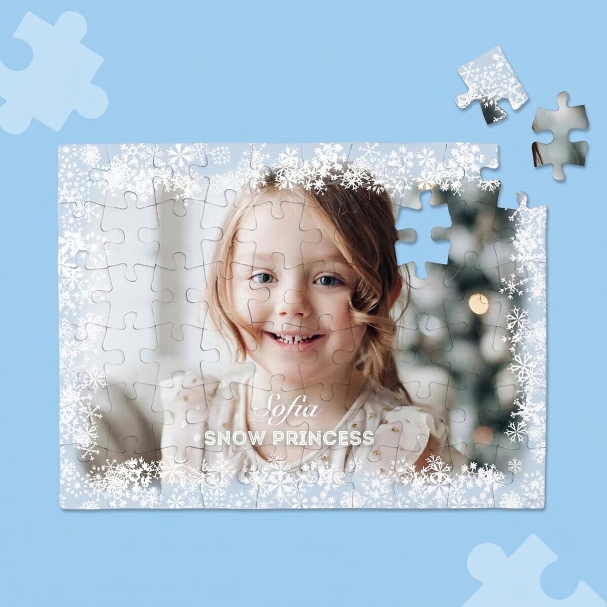 Gepersonaliseerde puzzel met een foto en tekst, 20 x 15 cm - Winter