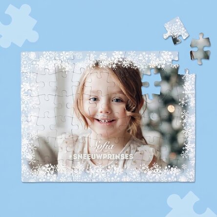 Gepersonaliseerde puzzel met een foto en tekst, 20 x 15 cm - Winter