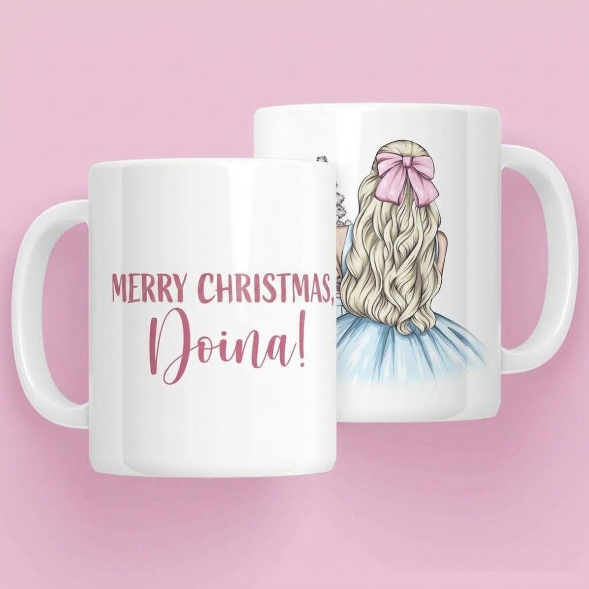 Mok met naam erop - Christmas Princess Blue