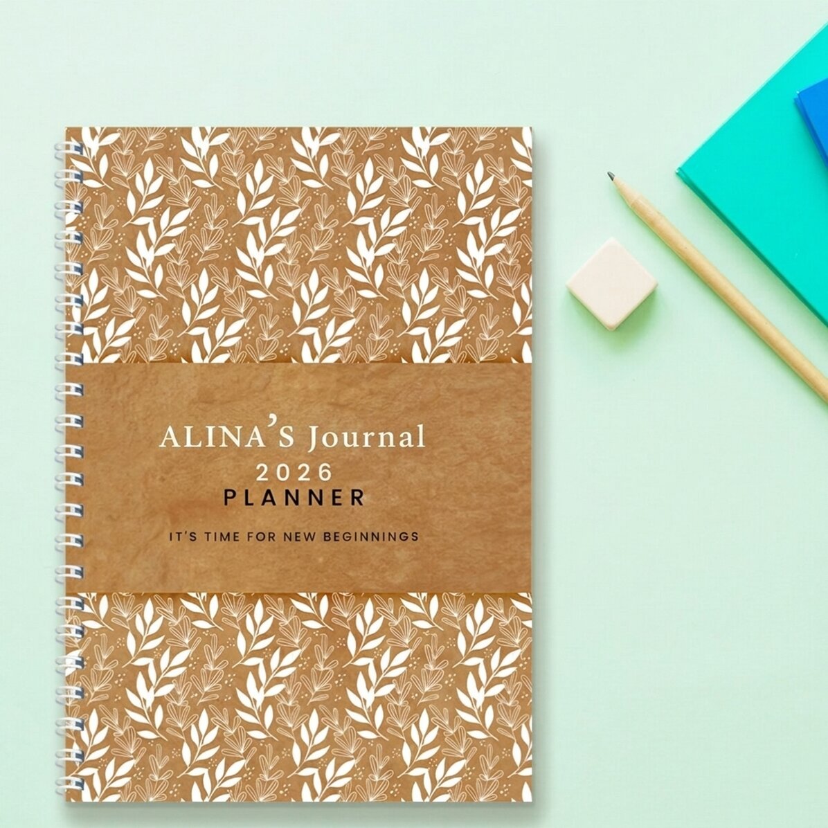 Gepersonaliseerde notitieboek met tekst - Planner