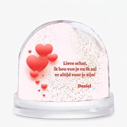 Gepersonaliseerde bureau-bol met foto en tekst - Liefdesverklaring