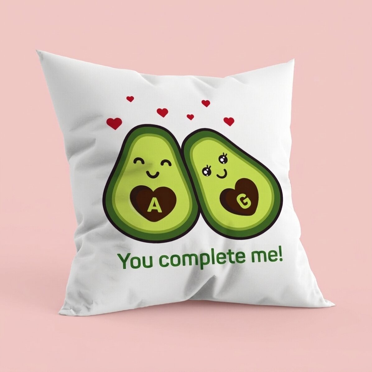 Gepersonaliseerd kussen met tekst - Avocado love