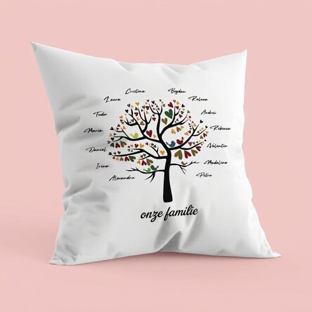 Gepersonaliseerd kussen met tekst - Onze familie