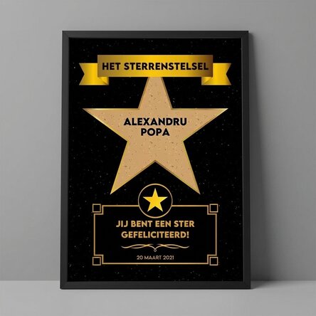Gepersonaliseerd schilderij met tekst - De sterrenstelsel