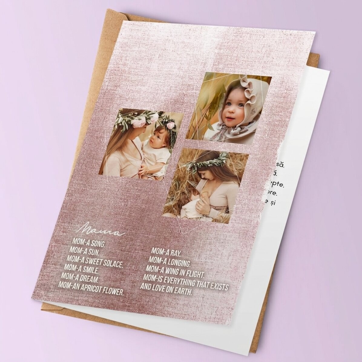 Gepersonaliseerde wenskaart met 3 foto