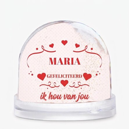 Gepersonaliseerde bureau-bol met foto en tekst - De feestdag van de liefde