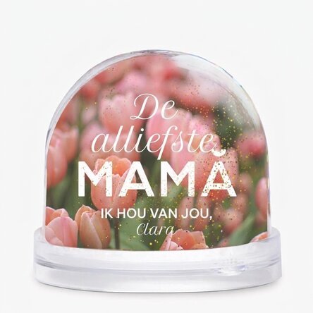 Gepersonaliseerde bureau-bol met foto en tekst - De beste moeder