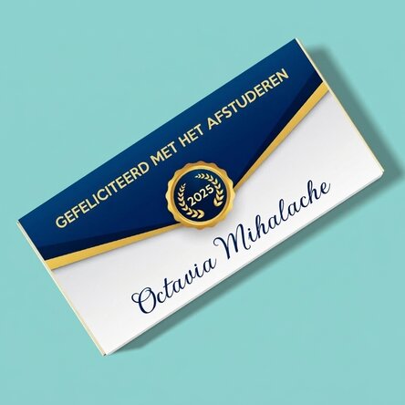 Chocolade met persoonlijke tekst - Felicitaties voor het afstuderen