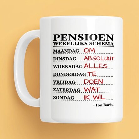 Gepersonaliseerde mok met tekst - Weekplanning