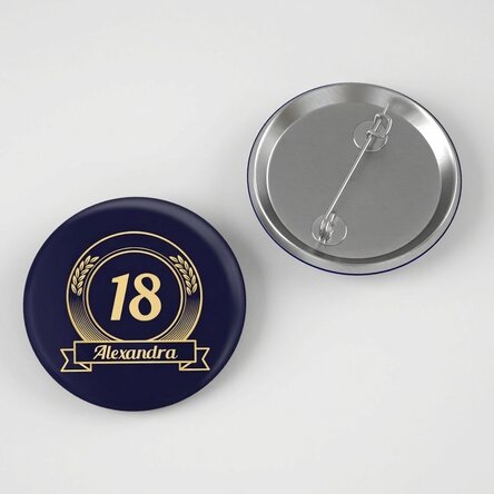 Gepersonaliseerde button met tekst - Verjaardag