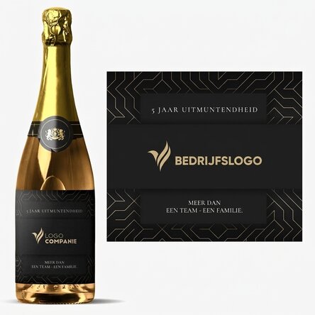 Mousserende wijn met gepersonaliseerde tekst - Jubileum van het merk