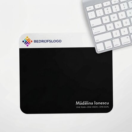 Gepersonaliseerde muismat met logo en tekst