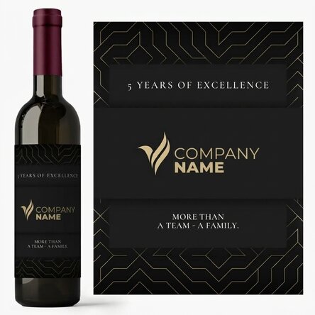 Personalised wine with logo and text