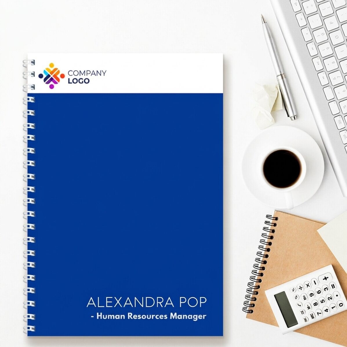 Gepersonaliseerde notebook met logo en tekst
