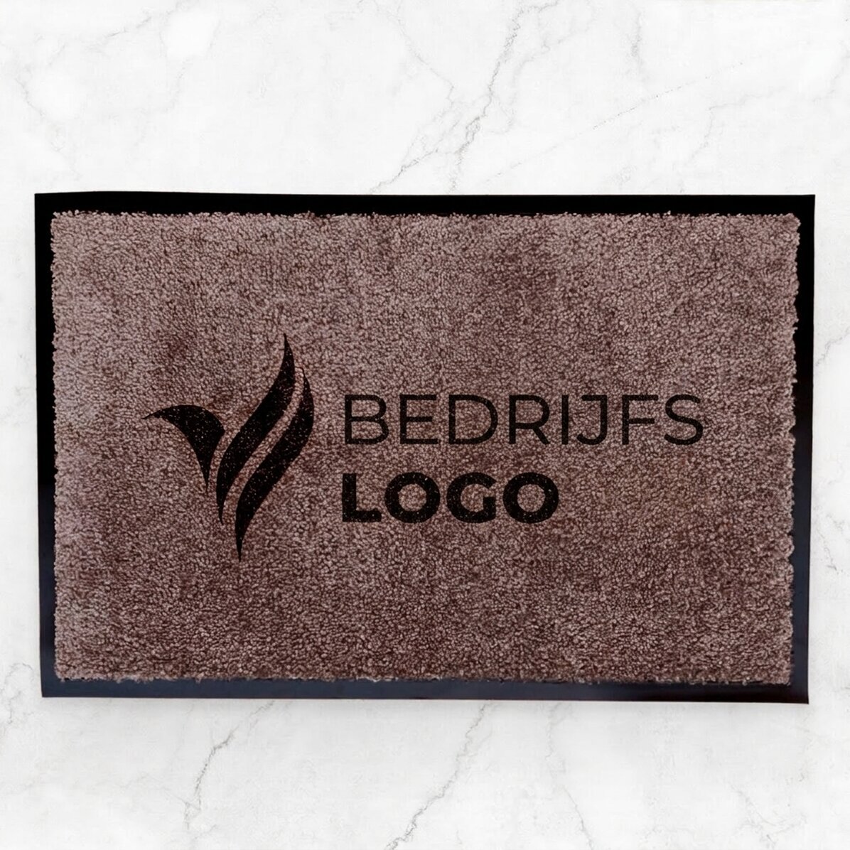 Op maat gemaakte halmat voor binnen met logo - Donkerbruin