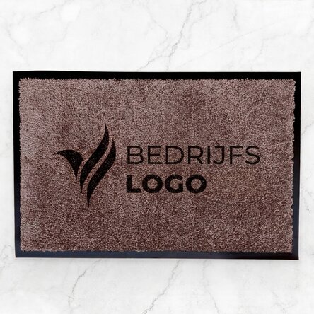 Op maat gemaakte halmat voor binnen met logo - Donkerbruin