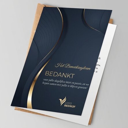 Gepersonaliseerde wenskaart met logo en tekst