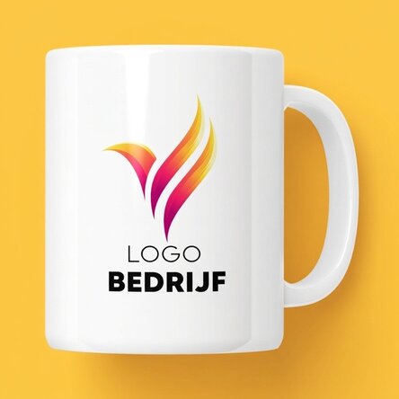 Gepersonaliseerde mok met logo aan beide zijden