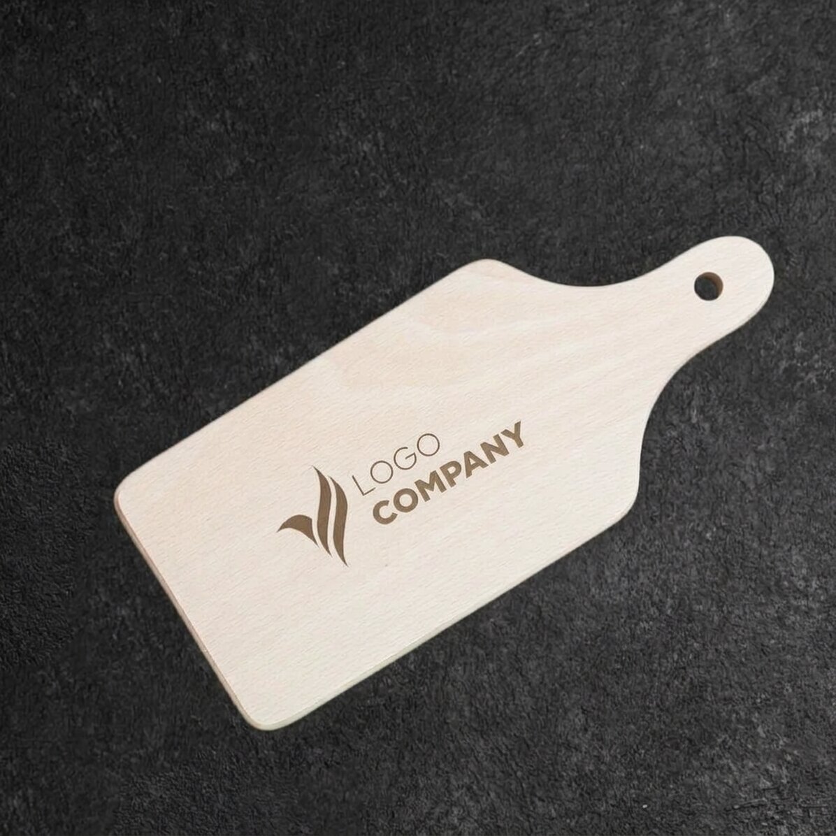 Mini chopping board customised with logo in the centre