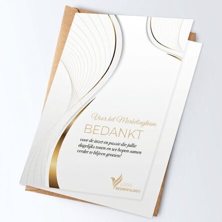 Gepersonaliseerde wenskaart met logo en tekst - Wit