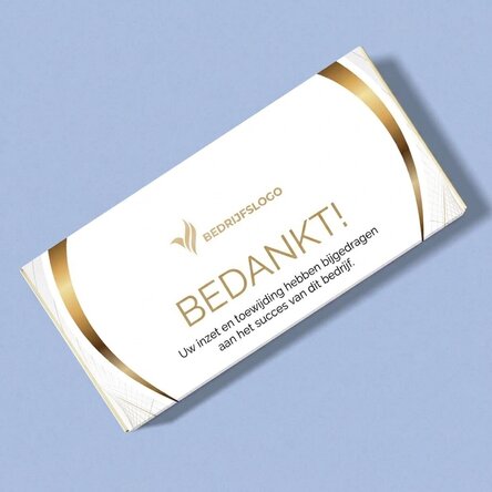 Chocolade met eigen logo en tekst - Felicitatiekaarten (White)