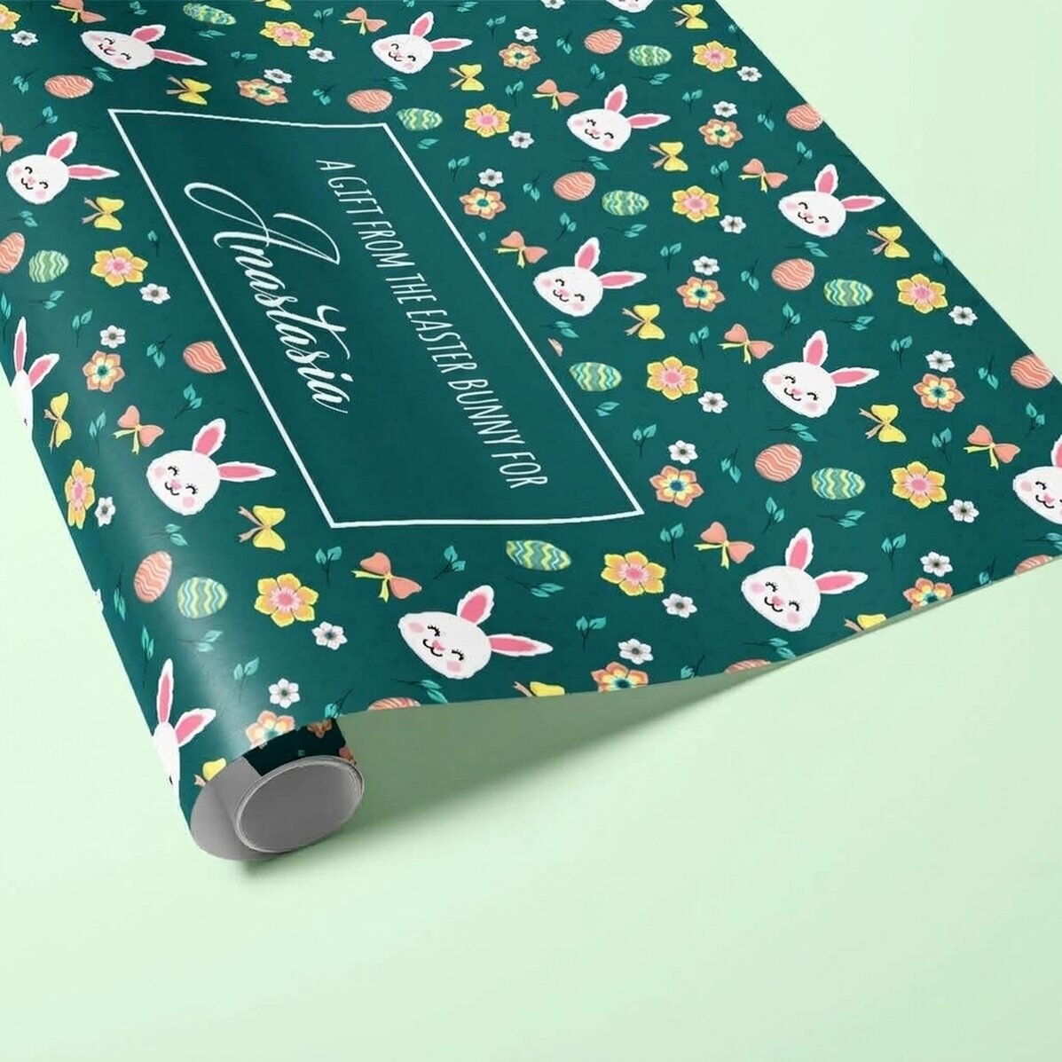 Gepersonaliseerd cadeaupapier met tekst - Pasen