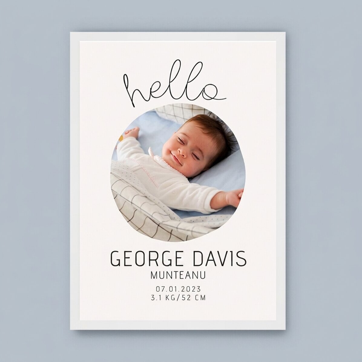 Gepersonaliseerd schilderij met tekst en een foto - Hello to you