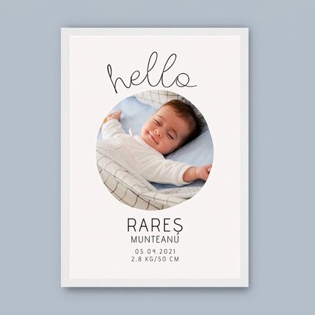 Gepersonaliseerd schilderij met tekst en een foto - Hello to you