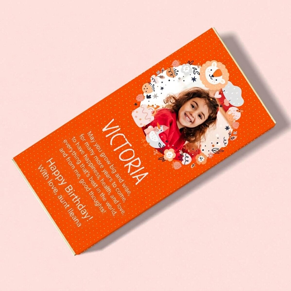 Chocolade met gepersonaliseerde tekst voor kinderen - Schattige dieren