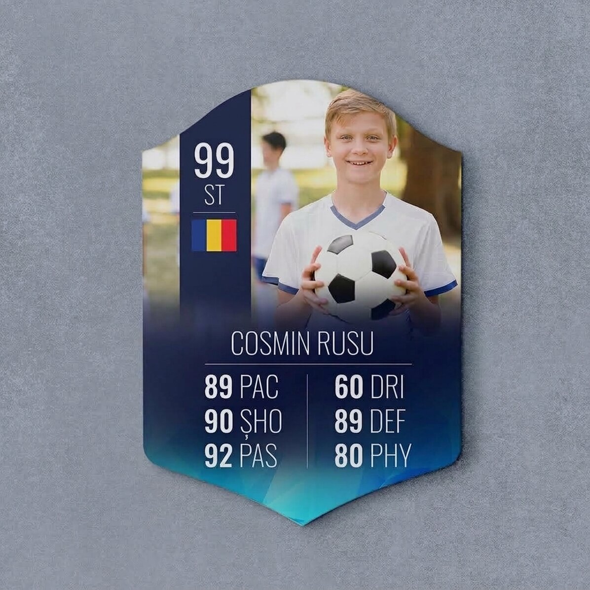 Gepersonaliseerde FIFA-kaart met een foto en statistieken - Voetballer