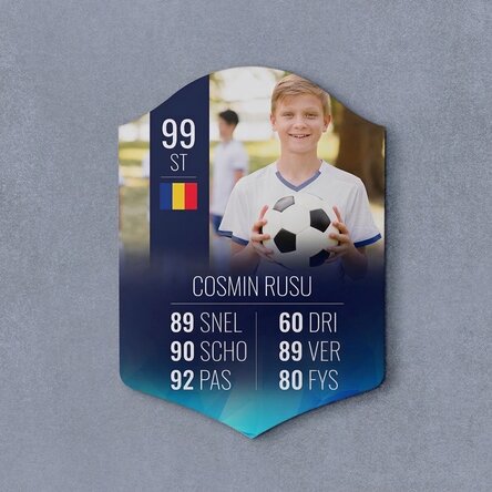 Gepersonaliseerde FIFA-kaart met een foto en statistieken - Voetballer
