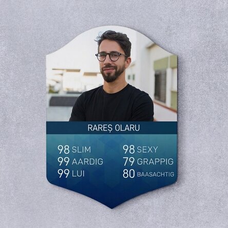 Gepersonaliseerde FIFA-kaart met een foto en statistieken - Persoonsbeschrijving