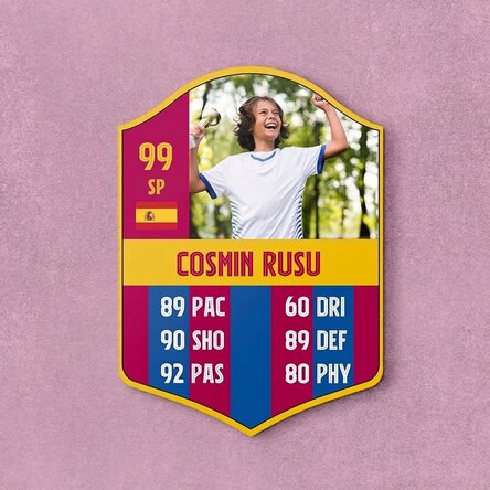 Gepersonaliseerde FIFA-kaart met een foto en statistieken - FCB