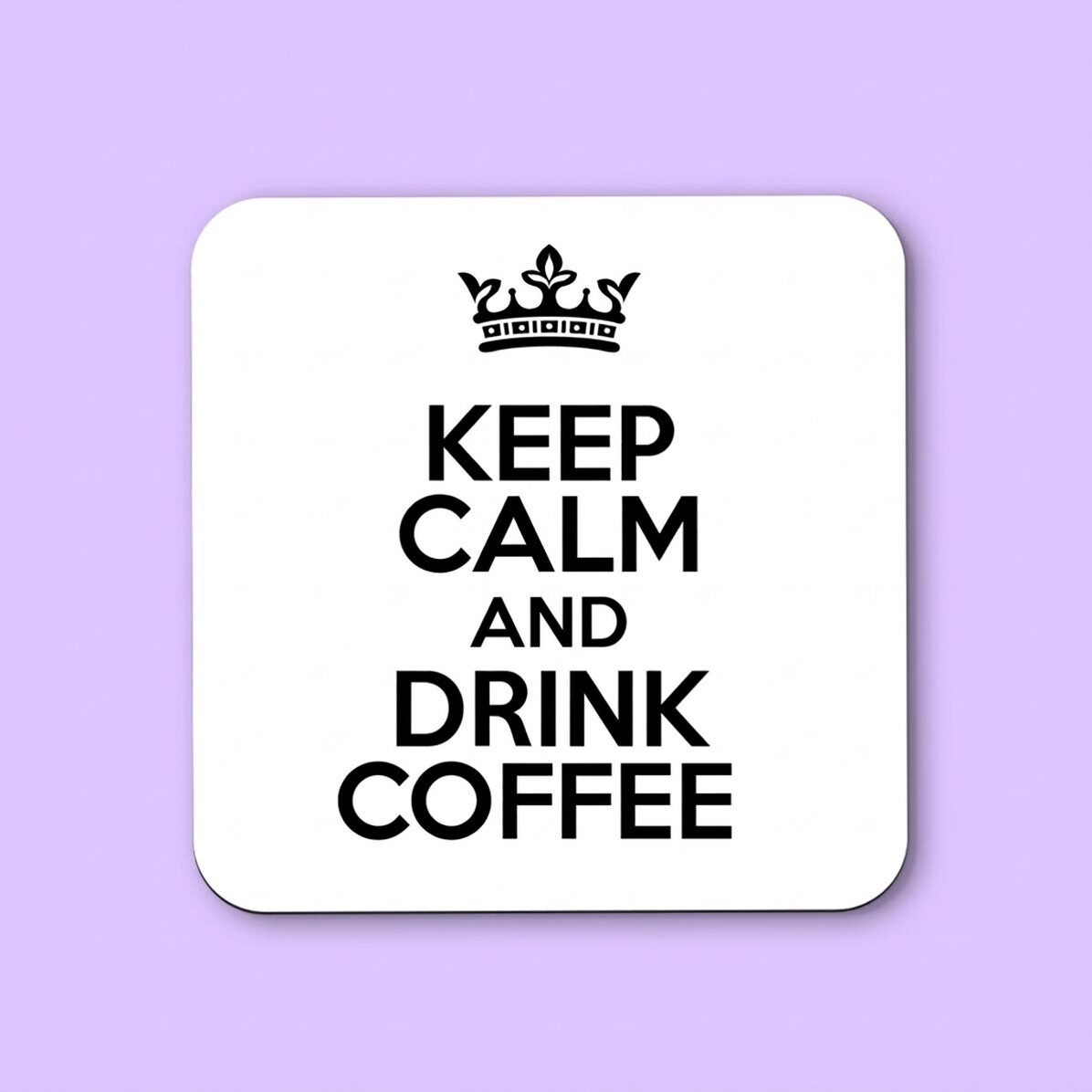 Gepersonaliseerde onderzetter met tekst - Keep Calm White