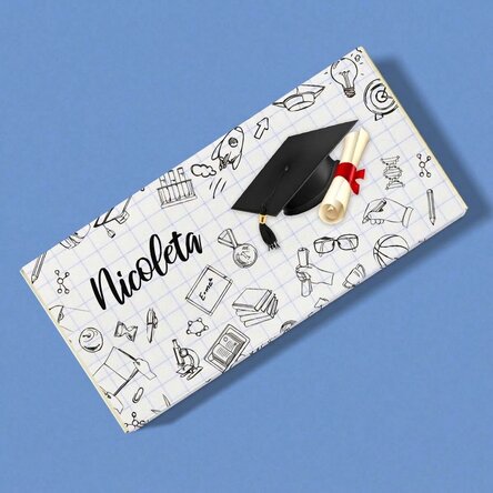 Chocolade met gepersonaliseerde tekst - Afstuderen