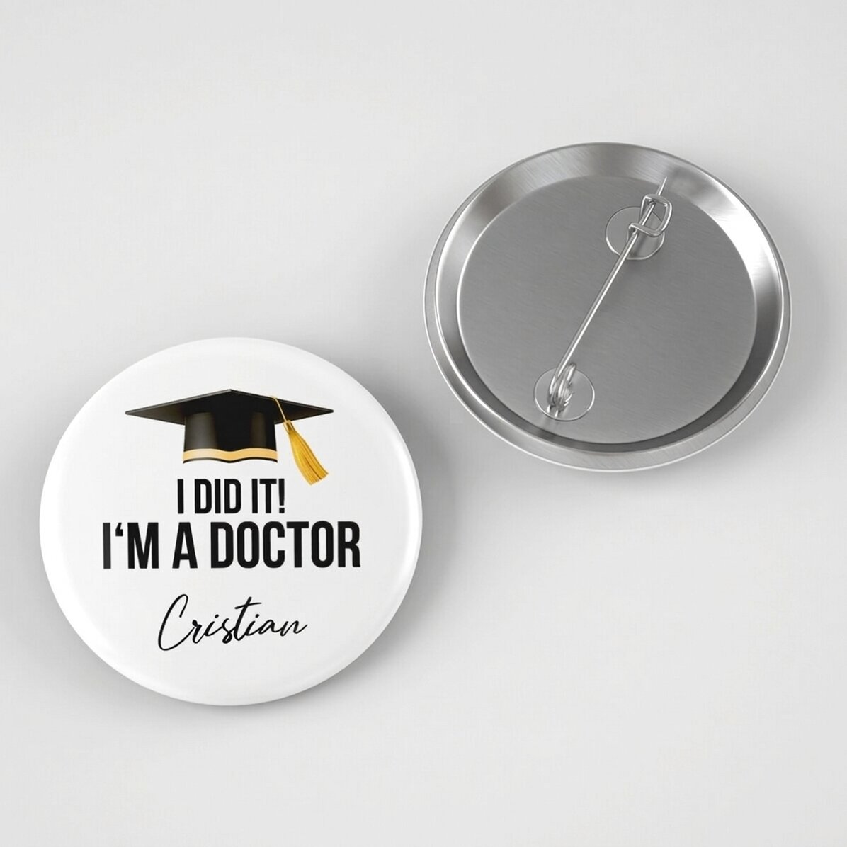 Gepersonaliseerd insigne met tekst - I did it!