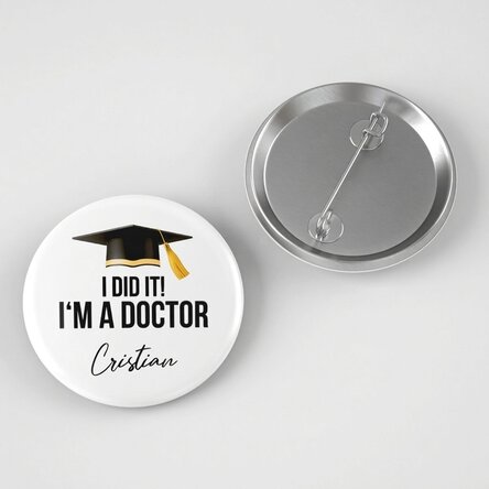 Personalised badge with text - I did it!