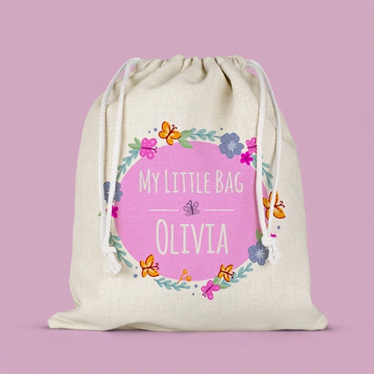 Middelgroot tasje met naam erop - Little girl