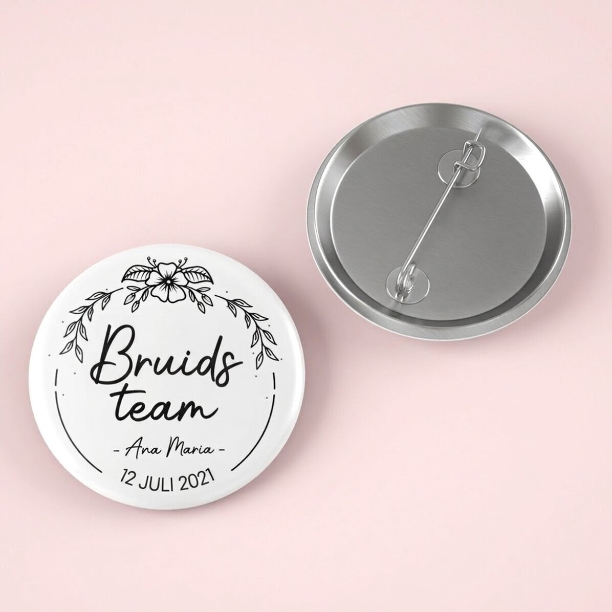 Gepersonaliseerde button met tekst - Bride