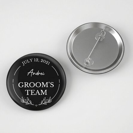 Personalised badge with text - Groom's team